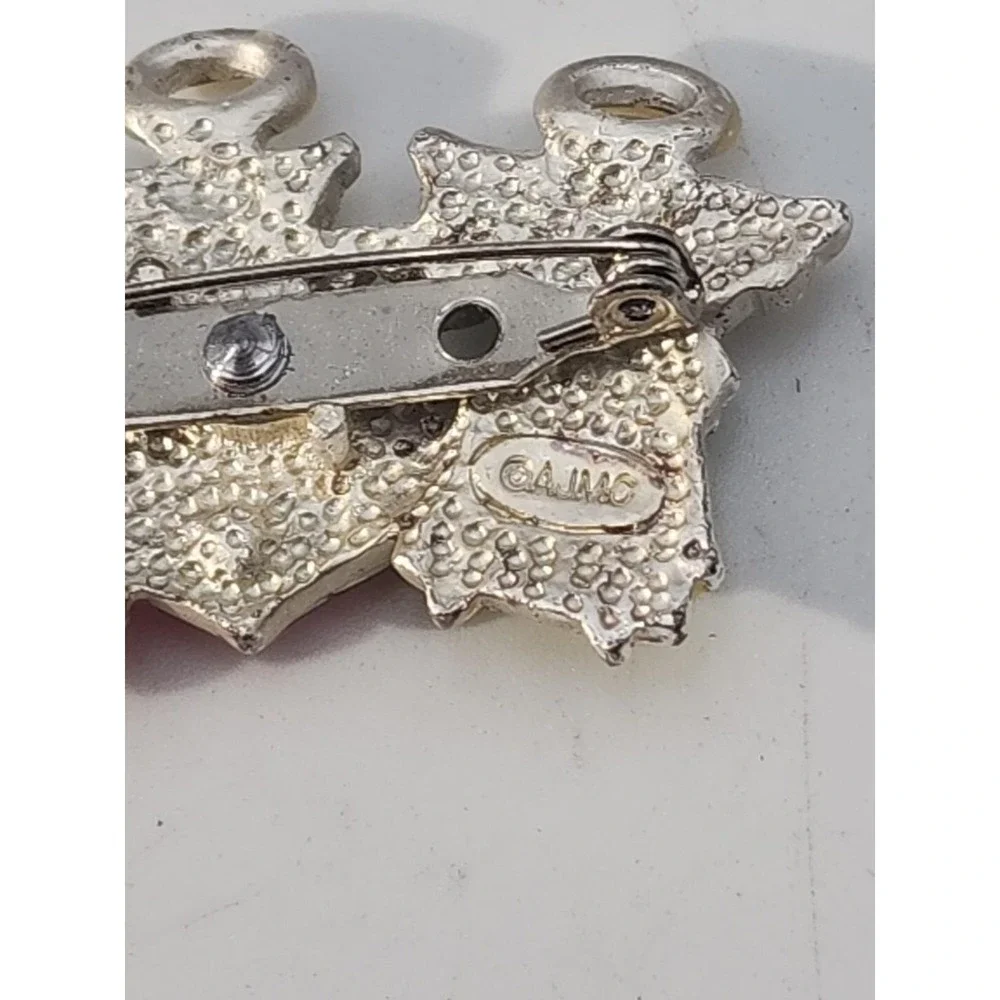 Vintage AJMC Signed Believe Angels‎ Enamel Silver Tone Brooch pin